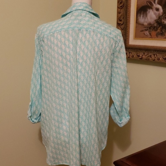 COPY - Talbots Seahorse Blouse - Picture 5 of 5